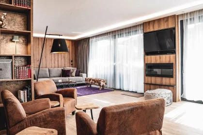 Chalet Mozart guest bedroom interior fractional chalet ownership Austria