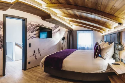 Chalet Mozart lounge area with fireplace alpine chalet fractional Austria