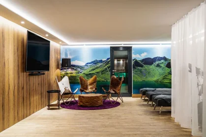 Chalet Mozart private sauna area relaxation fractional chalet Zell am See-Kaprun