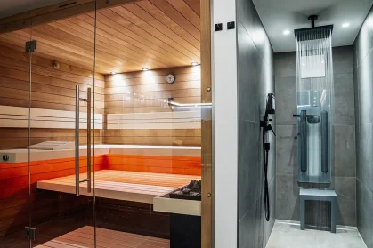 Chalet Mozart great room with double-height ceiling fractional chalet ownership