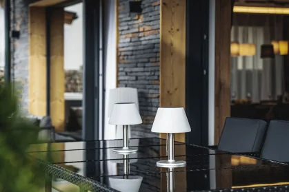 Chalet Mozart exterior at dusk alpine chalet fractional ownership Austria