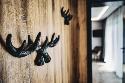 Chalet Mozart elegant bathroom with freestanding tub fractional chalet Zell am See