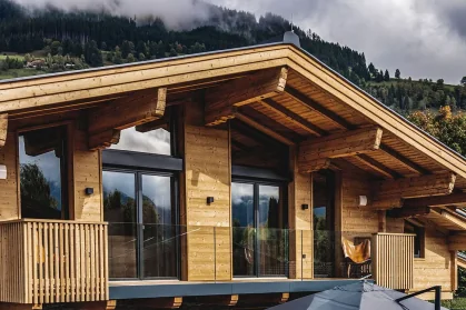 Chalet Mozart modern alpine living room interior fractional chalet ownership Piesendorf