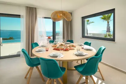 Villa Sunset wellness area with panoramic Adriatic coastline